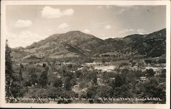 City of Calistoga from the south April 15, 1841. Mt. St. Helena Postcard