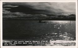 Sunset at Date Palm Beach, Calif. on the Salton Sea California Postcard Postcard Postcard