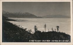 Above the clouds - Crest Drive - San Bono Mts. So Calif Postcard