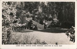 Garden Detail, Christian Science Benevolent Association on Pacific Coast Postcard