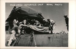 Train Wreck Victorville, CA Royal Photo Postcard Postcard Postcard