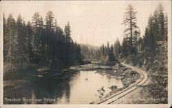 Truckee River near Tahoe Tavern Postcard