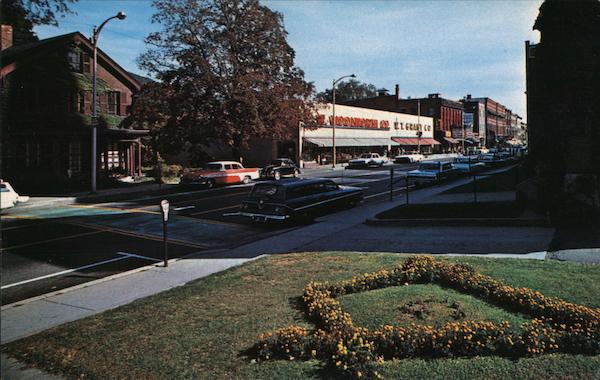 Street approach to main shopping area, Woolworth Brattleboro Vermont
