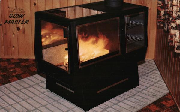 Glowmaster Free Standing Glass Fireplace ad Advertising