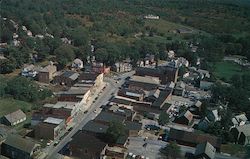 Aerial view of Granville NY business section Postcard