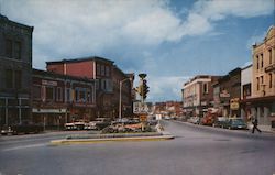 Main Street view, IGA Store, stoplight Barre, VT Stephen Warner Postcard Postcard Postcard