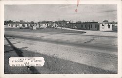 Lazy V Motel at Bridgman, Michigan Postcard