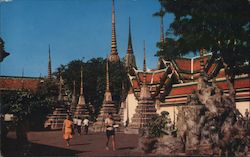 Scenery of Wat Po The Reclining Buddha Temple Bangkok, Thailand Southeast Asia Postcard Postcard Postcard