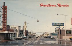 Street view with nearby Naval Ammunition Depot Hawthorne, NV Postcard Postcard Postcard