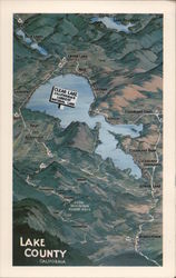 Map of Lake County, California Postcard