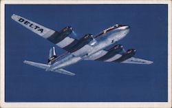 DC-6 Deltaliner airliner Postcard
