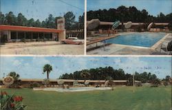 Gold House Motor Lodge, Gold House Restaurant, pool Nahunta, GA Postcard Postcard Postcard