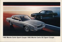 1985 Monte Carlo Sport Coupe 1985 Monte Carlo SS Sport Coupe Cars Postcard Postcard Postcard