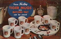 Fire-King Tiger Mugs - Esso Gasoline Premium Postcard