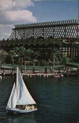 Polynesian Resort Hotel, sailboat Postcard