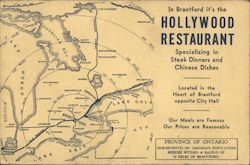 In Brantford it's the Hollywood Restaurant - advertising map Postcard