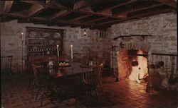 Daniel Boone Home, dining room, fireplace Postcard