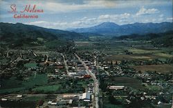 Bird's Eye View of St. Helena, in a Valley of Famous Vineyards Saint Helena, CA Postcard Postcard Postcard