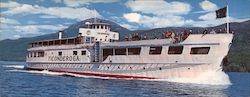 M.V. Ticonderoga on Lake George, New York Large Format Postcard