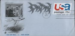 First Jet-propelled air mail by P 80 Shooting Star June 22, 1946. 15 cent Air Letter Sheet series 1971 First Day Cover