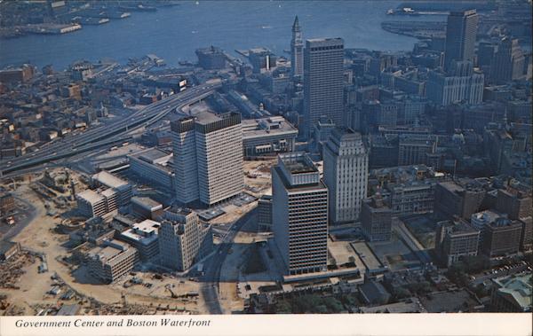 Government Center and Boston Waterfront From the Air Massachusetts