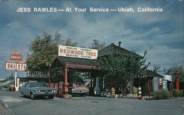 World's Largest Redwood Tree Service Station Ukiah California