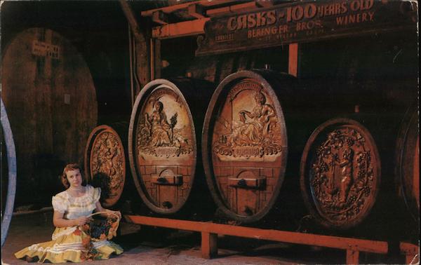 Century Old Wine Casks, Beringer Bros. Winery Saint Helena California
