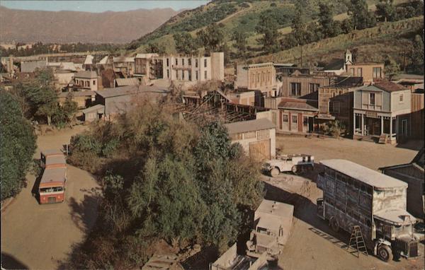 Tram touring back lots at Universal City Studios California