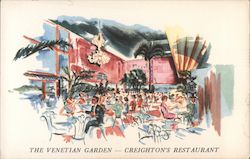 The Venetian Garden - Creighton's Restaurant Postcard