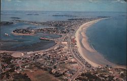 Aerial View Showing Amusement Area, Boat Landing and Bathing Beach Postcard