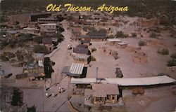 Aerial view of Old Tuscon constructed 1939 for filming Arizona era 1859, movie studio, theme park Postcard