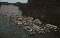 Upper Dells sightseeing fleet on Review Wisconsin Dells, WI Postcard Postcard Postcard