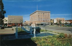 Old Courthouse Square in business district Postcard