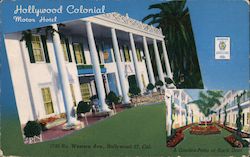 Hollywood Colonial Motor Hotel Postcard
