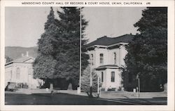 Mendocino County hall of Records & Court House Postcard