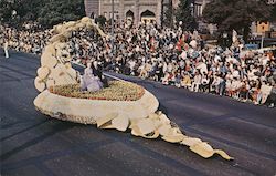 Rose Parade "Golden Wedding" Float Postcard