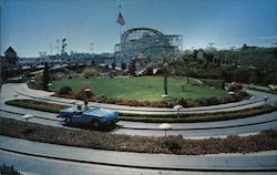 Santa Cruz Beach Autorama Complex - Wild Mouse and Giant Dipper Structures Postcard