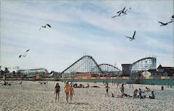 The giant Dipper (Rollercoaster) Santa Cruz Boardwalk Postcard