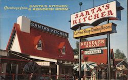 Santa's Kitchen and Reindeer Room Postcard