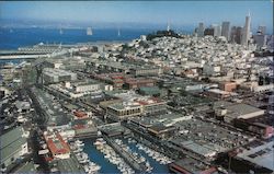 Aerial view of Fisherman's Wharf and the City San Francisco, CA Postcard Postcard Postcard