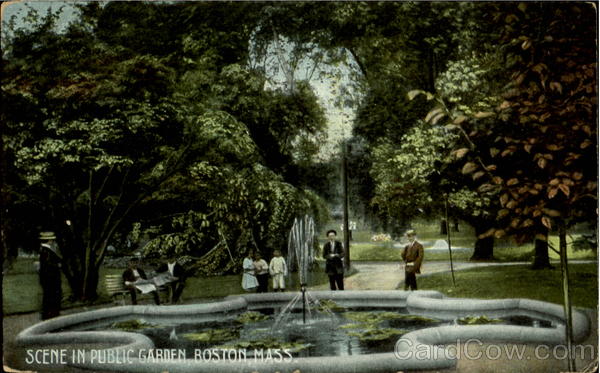 Scene In Public Garden Boston Massachusetts