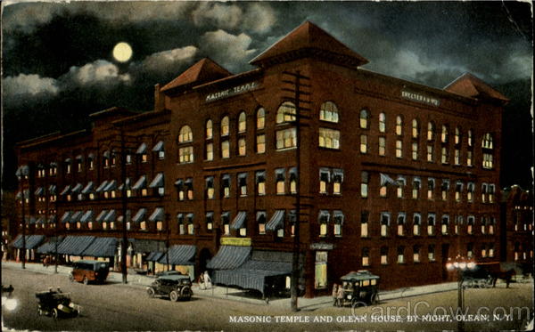 Masonic Temple And Olean House By Night New York