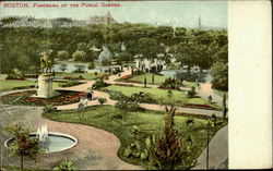 Panorama Of The Public Garden Boston, MA Postcard Postcard