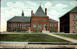 Public Library, Central Hill Park Somerville, MA Postcard Postcard