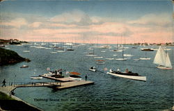 Yachting Scene From The Veranda Of The Hotel Rock Mere Marblehead, MA Postcard Postcard