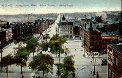 Public Square Looking South Youngstown, OH Postcard Postcard