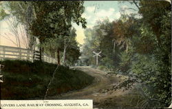 Lovers Lane Railway Crossing Augusta, GA Postcard Postcard