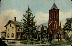 French Catholic Church & Priests Resident Laconia, NH Postcard Postcard