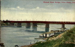 Wabash River Bridge Terre Haute, IN Postcard Postcard