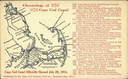 Chronology Of Cape Cod Canal Opened July 29, 1914 Postcard